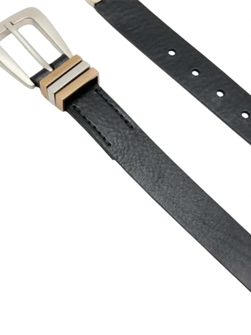 AllSaints Women's Small Black Lucie Triple Keeper Leather Belt